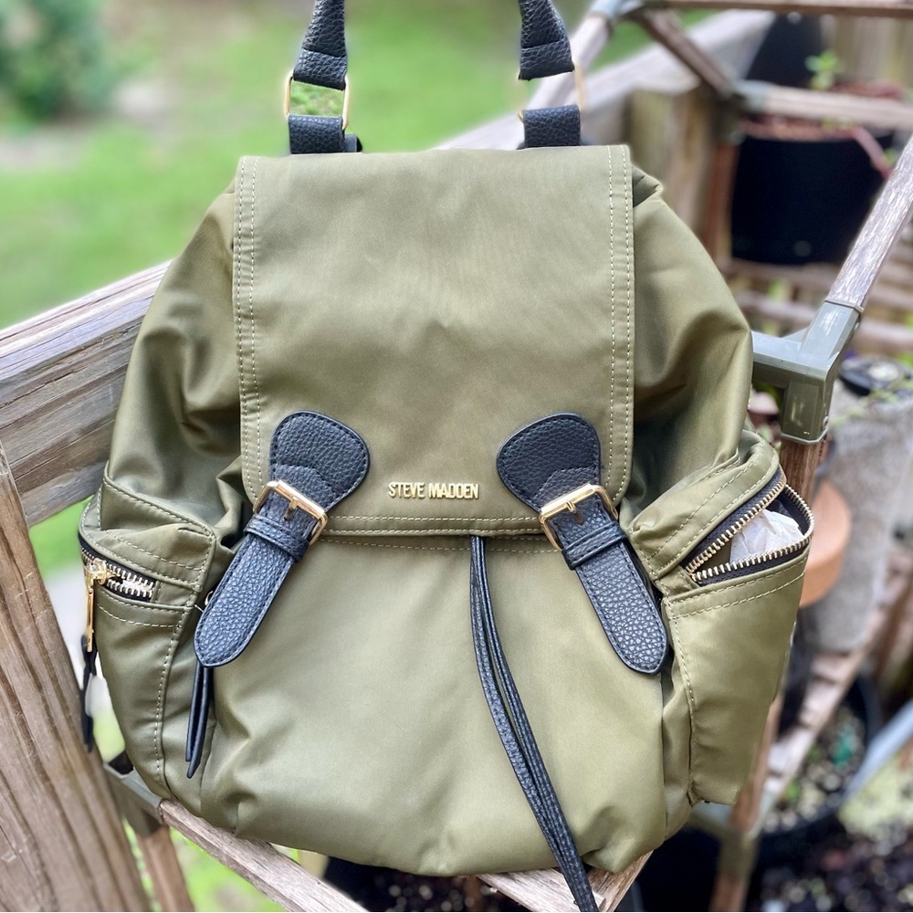 Steve Madden Bsolly Backpack Olive NWOT